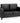 Box Sofa Black 2 Seater